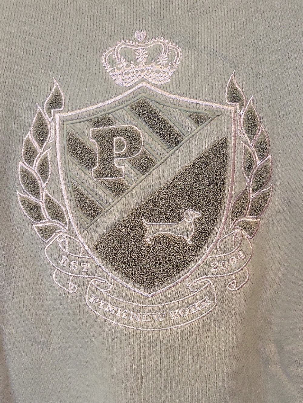 PINK Victoria's Secret Ivy Fleece Campus Full Zip Hoodie Taupe Brown Large NWT - Picture 10 of 11